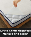 Heavy Duty Queen Mattress Gripper Pad With Dual Sided Nonslip Rubber Base To Keep Your Bed Locked Tight And Put An End To That Pesky Bed Frame Slide Every Night showing 1.5mm thickness and grid design.