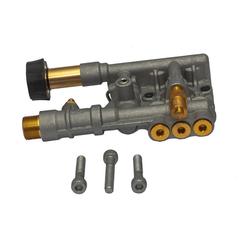 Manifold Replacement Kit For Axial Cam Pressure Washer Pumps 510020 And 520006 OEM Tech Compatible, metal components displayed