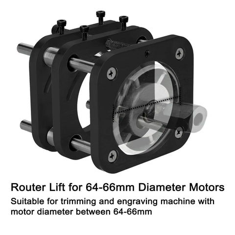 Heavy Duty Aluminum Router Table Base With 51mm Lift Built Tough For Woodworking Stainless Steel Support Rods 4 Jaw Clamping System And Hand Crank Design Ideal For Carving Machines And DIY Projects, router lift for 64-66mm motors