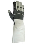 Dope Style Fencing Glove with Padded Amara Leather and Real Leather for Foil Epee and Saber Silicoated Palm Neoprene Back Grey XS
