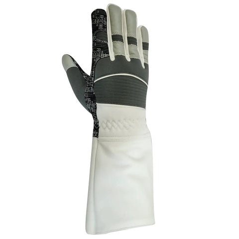 Dope Style Fencing Glove with Padded Amara Leather and Real Leather for Foil Epee and Saber Silicoated Palm Neoprene Back Grey XS