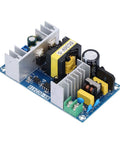 High Power Switching Power Module With Built In Power Supply For Civil And Industrial Control Systems Stable Output Double Sided PCB Design Industrial Grade Reliability Plug And Play Ready For Smooth Automation Projects. blue PCB power module with heatsinks and transformer