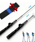 Retractable Golf Swing Trainer With Arm Band Instant Swing Feedback Rhythm Mastery Grip Posture Corrector shown with gift box