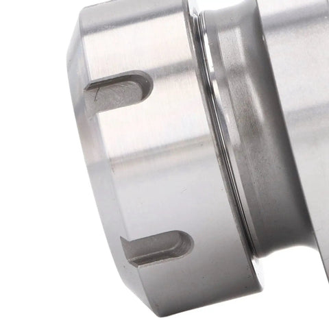 Close-up of Heavy Duty ER40 Collet Chuck Carbon Steel 80mm Diameter showing precise machining details for CNC use.
