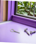 Heavy Duty Stainless Steel Threaded Eye Bolts M10x60 Set With Nuts And Washers, Rust Proof hardware on purple table.