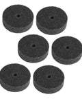 Versatile 6pcs Nylon Buffing Wheel Set With 10mm Hole For Grinding And Polishing Metal Hardware Furniture Auto Parts Stone Marble Tools Ready To Shine, 6 black nylon wheels arranged.