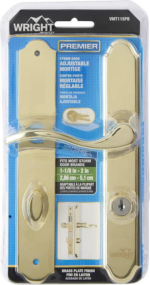 Serenade Mortise Keyed Lever Lock Set With Deadbolt For Screen And Storm Doors Polished Brass Non Handed Fits Out Swing