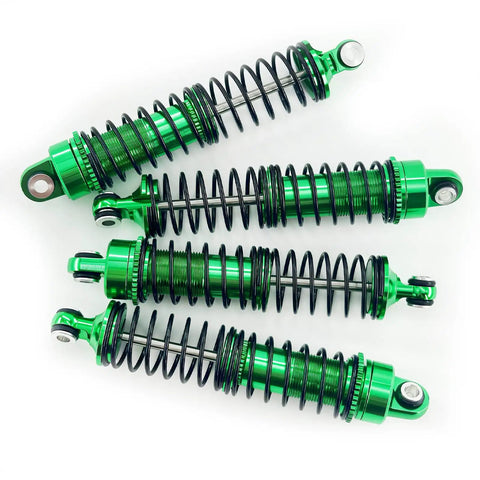 Beefed Up Aluminum Front And Rear Shock Absorber Set For 1/18 RC Cars With Threaded Oil Shocks Suspension Upgrade 4-Pack in green