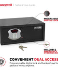 Beefy Low Profile Steel Safe With Hotel Style Digital Lock 1.14 Cu Ft Cash Safe With LED Display Includes 2 Emergency Keys