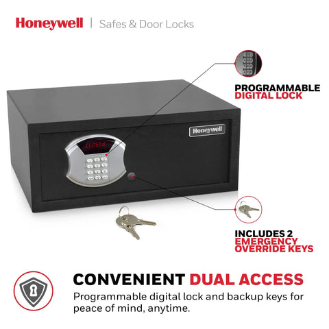 Beefy Low Profile Steel Safe With Hotel Style Digital Lock 1.14 Cu Ft Cash Safe With LED Display Includes 2 Emergency Keys
