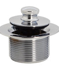 Heavy Duty Polished Chrome Tub Drain Plug Pull Style Bathtub Stopper With Smooth Coarse Threading, 1-1/2 inch NPSM.