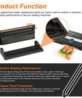 Front view of six-piece foam gasket replacement kit for GERYON vacuum sealer E2900/E2901, upper and lower seals.