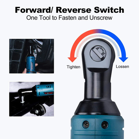 Cordless Electric Ratchet Wrench Kit Three Eighths Inch 400 RPM 12V Power Ratchet Driver With forward/reverse switch detail