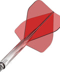Force 90 Integrated Precision Molded Dart Flight And Shaft System Pack Of 3 Pro Grade Durable Molded Flights And Stems No 2 Red Gradient Tweenie clear shaft, red flight