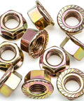 Exhaust Spin Lock Nut Set 10 Pcs M10-1.25 Serrated Flange Nuts That Lock Tight For Honda Exhaust Systems 90212-SA5-003