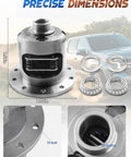 Limited Slip Differential Locker For GM 8.5 And 8.6 Inch Axles With 30 Spline 2.73 And Up Gear Ratio Fits Chevy Avalanche And Silverado Posi Unit Premium Install Kit Included showing precise dimensions.
