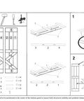 Installation instructions for 36 Inch By 84 Inch DIY Wood Bi-Fold Barn Door Kit With Carbon Gray Stain, hardware and components shown.