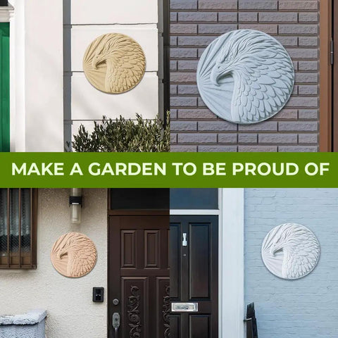 3D Eagle Head Concrete Mold For Cement ABS Plastic 2mm Thick Durable Round Eagle Mold for outdoor wall decor