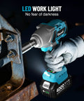 Cordless Impact Wrench Half Inch Drive 1300Nm 960 Ft Lbs Torque Compact Power Tool With Dual 5Ah Li Ion Batteries And Fast Charger IW810 in use