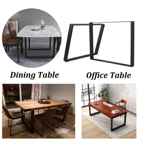 Industrial Rustic Cast Iron Table Leg Set Heavy Duty Black Square Legs 28.3 Inch High And 35.4 Inch Wide Ideal For Coffee Dining And Kitchen Tables 2 Pack, supporting dining and office tables