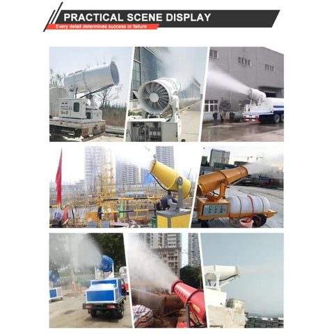 Industrial Fog Cannon System With Long Throw Atomization And Stable Support Frame on construction sites