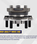 Front view of 513303 Beefy Front Wheel Bearing And Hub Assembly, 2 Piece Set For Subaru Front Wheel Hub With ABS and 5 lug bolts.