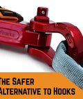 Aluminum Alloy Ultra Bow Shackles For Off Road Recovery, 30,000 LBS MBS And 10,000 LBS WLL, Red 2 Pack attached to rope