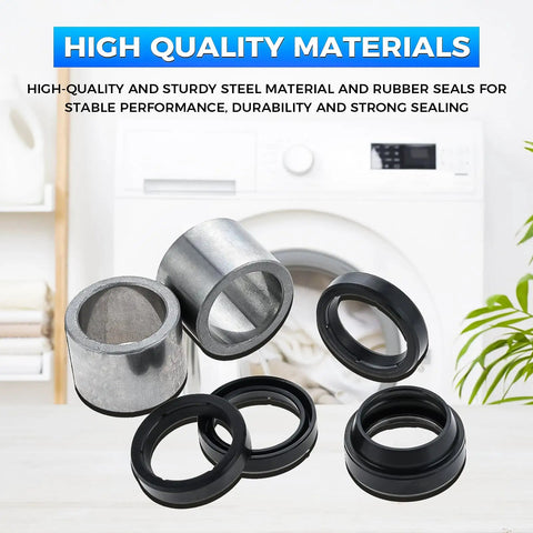 Built Tough Washer Bearing And Seal Kit Replacement Part For Top Load Washers Solid Durable Build Easy Install showing steel and rubber seals.