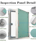 Detail view of Tough Recessed Access Door 3 Pack With Solid Aluminum Frame with magnetic locks and zinc alloy handle.