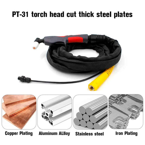 PT-31 Plasma Cutting Torch Kit With 13 Ft Cable 40 Amp For CUT50D CUT-50 CT-312 CUT40 CT-416 MTC Series And More, torch and cable