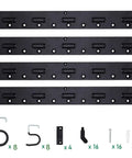 64 Inch Garage Storage Organizer Wall Mount For Tools And Cleaning Essentials, Mop And Broom Holder with hooks and hardware