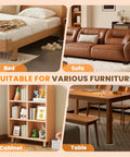 Heavy Duty Carpet Furniture Sliders Set Eight Pack For Easy Glide No Sweat One Person Move Chair Leg Floor Protectors Sofa Couch Movers Pads Reusable Moving Sliders For Beds Cabinets And Pianos Protect Floors On Any Surface shown under bed, sofa, cabinet, and table.