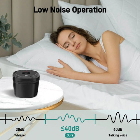 Woman sleeping next to Ultrasonic Retainer Cleaner With UV Lights 45kHz Deep Cleaning Pod For Dentures Aligners Night Guards
