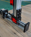 Kickass Xy Linear Motion Stage Featuring 500Mm X And 300Mm Y Stroke Ball Screw Guide Table powered by Nema 23 motor, showcasing a close-up view.