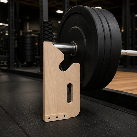 Barbell Plate Change Jack Portable Weightlifting Gear For Quick Plate Swaps At Gym Or Home Easy Load Unload With Stable Wide Base Ergonomic Handle Durable Yellow