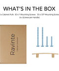 15 Pack Solid 3 Inch Center Hole Curved Bar Cabinet Handles and About Five Inch Length Black Drawer Pulls for Kitchen Cabinets Champagne Bronze Dresser Pulls for Cupboard Durable Zinc Alloy Slick Matte Finish, showing box, screws, and handle.