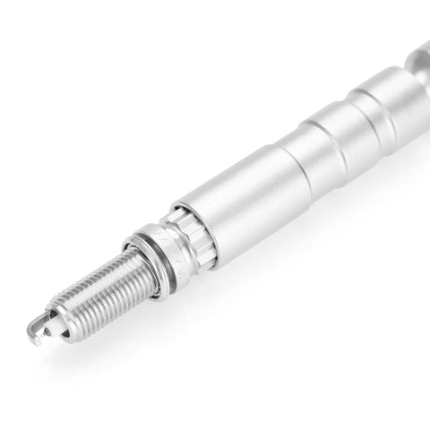 Three Eighths Inch Drive Swivel 14mm Spark Plug Socket With Flexible Head, Thin Wall Design, And Plug Retainer, Chrome Moly Steel