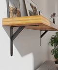 Jetstream Solid Heavy Duty Low Profile Welded Countertop Shelf Brackets For Floating Shelves, 12x12x1.5 Inches, installed view