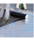 Hella Weatherproof Roof Protector Underlayment Roll Loaded With Solid Bitumen Waterproofing Membrane being applied on a roof.
