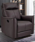 Soft Back Swivel Rocker Recliner Glider Chair For Living Room And Nursery, 360 Degree Spin With 30 Degree Glide, Leathaire Manual Reclining Sofa In Dark Brown, Cozy Mama Approved Comfort For Moms And Babies.