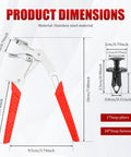 Non Destructive Car Clip Pliers Set With 20 8mm Rivets, stainless steel remover dimensions showing easy grip handles.