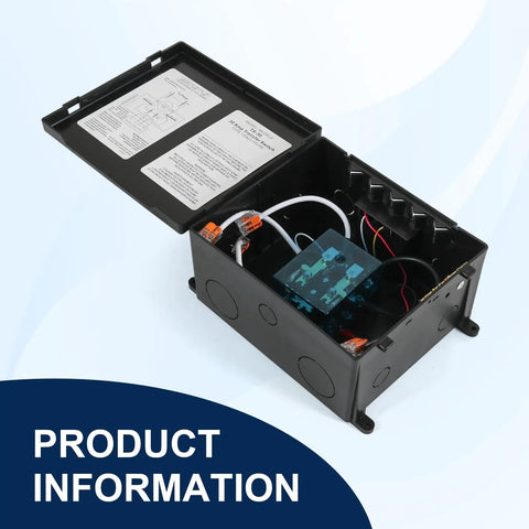 RV 30 Amp Automatic Transfer Switch 120V Seamless Inverter Shore Power And Generator Switching With Two 30 Amp Inputs And 20 To 30 Second Delay For Stable Power, black enclosure open