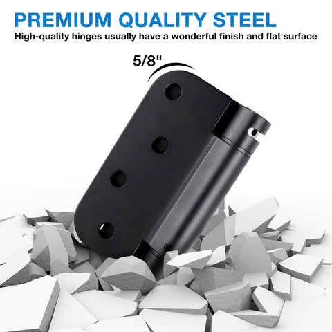 Matte Black Mortise Steel Spring Hinges Set For Self Closing Doors Soft Close 4 Pack 8 Holes One And Three Quarter Inch Thick Adjustable Tension Heavy Duty Door Hardware For Wooden Standard Screen Closet Basement Bathroom