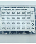 Top Shelf 1600 Piece Micro Screw Kit M1.2 To M2.0 304 Stainless Steel screws assortment for electronics and tech projects.