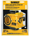 Packaging of Door Lock Installation Kit With C Clamp Design Hole Saw For Metal Or Wood Doors with yellow casing.