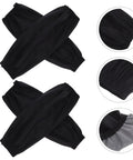 Heavy Duty Waterproof Pu Arm Sleeves 2 Pack Reusable Oilproof Work Guards For Mechanics And Construction Easy To Clean Flexible Sleeve Protectors In Black featuring elastic cuffs.