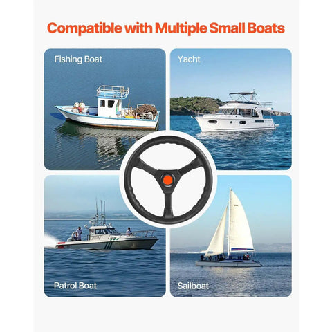 Outboard Boat Steering System Kit, 10 Ft Marine Steering Cable With Three Quarter Inch Shaft And 13.5 Inch Wheel, Rotary Steering, Bezel Kit, Rugged Marine Grade For Yachts And Watercraft