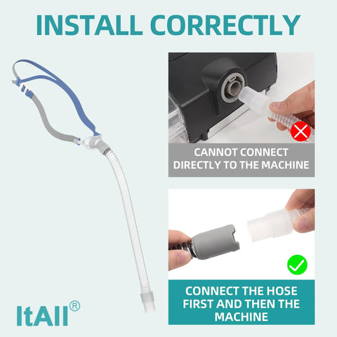 Two Pack Replacement CPAP Hose And Frame Set With Headgear Included, connection instructions for P10 Style machines