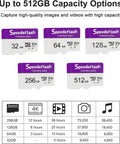 Speederlash Camera Plus 256GB Micro SDXC Memory Card With Adapter for Dashcams and Security Cams, 4K ready options display