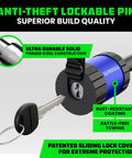 2 Inch Trailer Hitch Pin With Patented Locking Receiver For Class III And IV Hitches Weatherproof Anti Theft Debris Protected